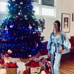 Women's Blue Trinity Belted Jumpsuit